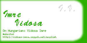 imre vidosa business card